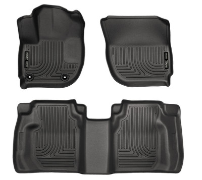 Husky Liners WeatherBeater Front and 2nd Row Seating Floor Liners, Black for 2015-2020 Honda Fit - Part #99491