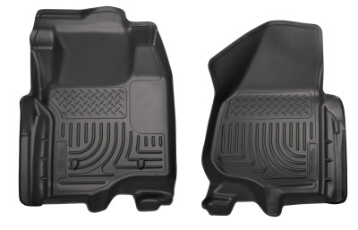 Husky Liners WeatherBeater Front Row Floor Liners, Black for 2011-2012 Ford Super Duty Crew & Extended Cab - Part #18731