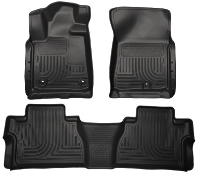 Husky Liners WeatherBeater Front & 2nd Row Seating Floor Liners, Black for 2014-2021 Toyota Tundra - Part #99581