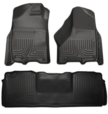 Husky Liners 10-12 Dodge Ram 2500/3500 Mega Cab WeatherBeater Combo Black Floor Liners
