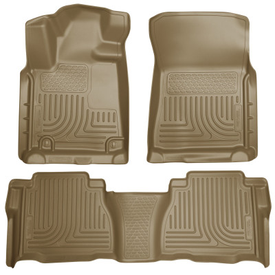 Husky Liners WeatherBeater Combo Floor Liners, Tan for 2007-2011 Toyota Tundra Double/CrewMax Cab - Part #98583