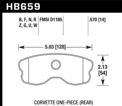 Hawk 2008 Chevrolet Corvette 7.0L 427 Limited Edition Z06 (Incl.Shims Pins) Rear ER-1 Brake Pads