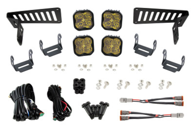 Diode Dynamics 2018-2025 Jeep JL Wrangler/Gladiator SS3 Cowl LED Bracket Kit - Yellow Sport