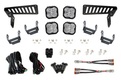 Diode Dynamics 2018-2025Jeep JL Wrangler/Gladiator SS3 Cowl LED Bracket Kit - White Sport