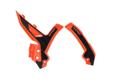 Acerbis 2023+ KTM EXC-F/ SX/ SX-F/ XC/ XC-F/ XC-W/ XCF-W Frame Guards- X-Grip - 16 Orange/Black