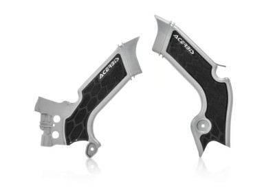 Acerbis 2021+ Kawasaki KX250/ 19-23 KX450 Frame Guards- X-Grip - Silver/Black