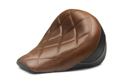 Mustang Motorcycle 18-21 Indian Scout Bobber Standard Touring Solo Seat Diamond Stitch - Brown