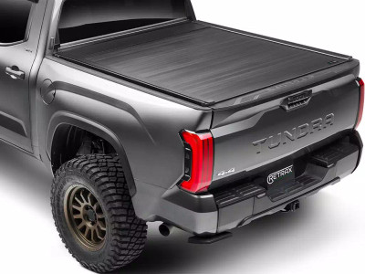 Retrax Retractable Tonneau Cover, Aluminum Slats - Black (App / OE Key Controlled) - 2022-2026 Toyota Tundra 5'5" Bed (w/Deck Rail System) - EQ0861