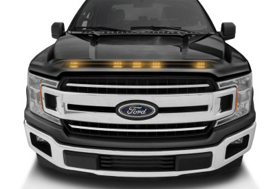AVS 2016-2020 Ford F-150 Aeroskin LightShield Color Hood Protector, Shadow Black - 753096