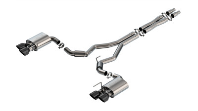 Borla 2024-2025 Ford Mustang Dark Horse 5.0L V8 w/Active Exhaust S-Type Cat-Back Exhaust System - BC Tips