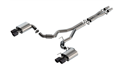 Borla 2024-2025 Ford Mustang GT 5.0L V8 3 in ATAK Catback Non-Active Exhaust- Carbon Fiber Quad Tip