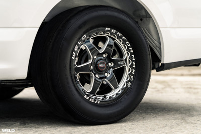 WELD Ventura 6 Beadlock Drag Gloss Black Wheel with Milled Spokes 17x10 | 6x135BC | +42 Offset | 7.25 Backspacing - S90970089P42 for 2004, 2005, 2006, 2007, 2008, 2009, 2010, 2011, 2012, 2013, 2014, 2015, 2016, 2017, 2018, 2019, 2020, 2021, 2022, 2023, 2024 Ford F-150