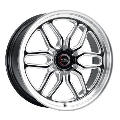 WELD Laguna 6 Drag Gloss Black Wheel with Milled Spokes 17x5 | 6x139.7 BC (6x5.5) | -25 Offset | 2.00 Backspacing - S1537C084N25 for 1999, 2000, 2001, 2002, 2003, 2004, 2005, 2006, 2007, 2008, 2009, 2010, 2011, 2012, 2013, 2014, 2015, 2016, 2017, 2018, 2019, 2020, 2021, 2022, 2023, 2024 Chevrolet Silverado 1500, GMC Sierra 1500.