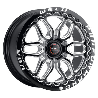 WELD Laguna 6 Beadlock Drag Gloss Black Wheel with Milled Spokes 20x10 | 6x139.7 BC (6x5.5) | +38 Offset | 7.00 Backspacing - S90300084P38 for 1999, 2000, 2001, 2002, 2003, 2004, 2005, 2006, 2007, 2008, 2009, 2010, 2011, 2012, 2013, 2014, 2015, 2016, 2017, 2018, 2019, 2020, 2021, 2022, 2023, 2024 Chevrolet Silverado 1500, GMC Sierra 1500.