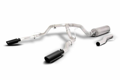 Gibson 2021-2024 GMC Yukon / Chevrolet Tahoe 5.3L Black Elite Cat-Back Exhaust - Stainless - 65717B