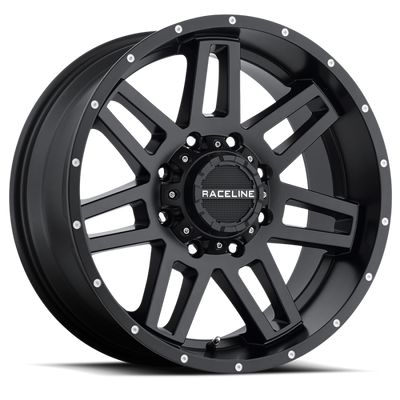 Raceline 931B Injector 18x9in / 8x180 BP / 18mm Offset / 124.2mm Bore - Satin Black Wheel