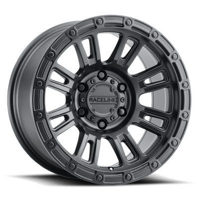 Raceline 956B Compass Satin Black Wheel 17x9 | 8x170 BC | -12 Offset - fits Ford F-250 Super Duty 1999-2026, Ford F-350 Super Duty SRW 1999-2026, Ford Excursion 2000-2005