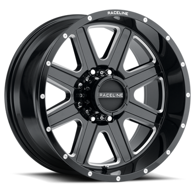 Raceline 940M Hostage Black Wheel 20x9 | 8x170 BC | +0 Offset - fits Ford F-250 Super Duty 1999-2026, Ford F-350 Super Duty SRW 1999-2026, Ford Excursion 2000-2005