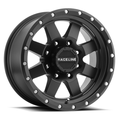 Raceline 935B Defender 17x9in / 8x170 BP / 0mm Offset / 130.81mm Bore - Satin Black Wheel