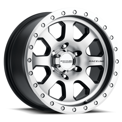 Raceline 929M Avenger 17x9in / 8x170 BP / -12mm Offset / 130.81mm Bore - Black & Machined Wheel