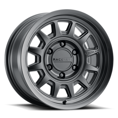 Raceline 952B Aero Satin Black Wheel 17x8.5 | 6x139.7 BC (6x5.5) | +0 Offset - fits Chevrolet Silverado 1500 1999-2026, GMC Sierra 1500 1999-2026, Chevrolet Tahoe 1992-2026, Chevrolet Suburban 1992-2026, GMC Yukon 1992-2026, and 25 more