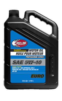 Red Line Pro-Series Euro 5W40 Motor Oil - 5 Quart - Case of 3