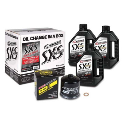Maxima SxS Quick Change Kit 5W-50 Synthetic Oil w/ Black Filter