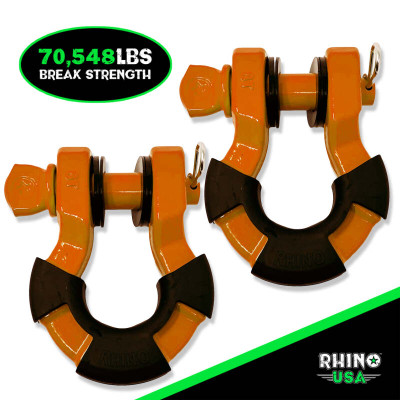 Rhino USA 8 Ton Super Shackle 2-Pack Orange recovery gear product photo