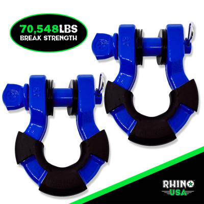 Rhino USA 8 Ton Super Shackle 2-Pack Blue recovery gear product photo