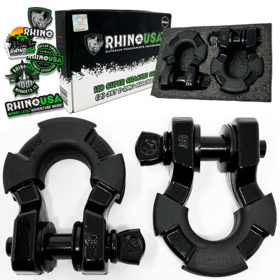 Rhino USA 8 Ton Super Shackle 2-Pack Black recovery gear product photo