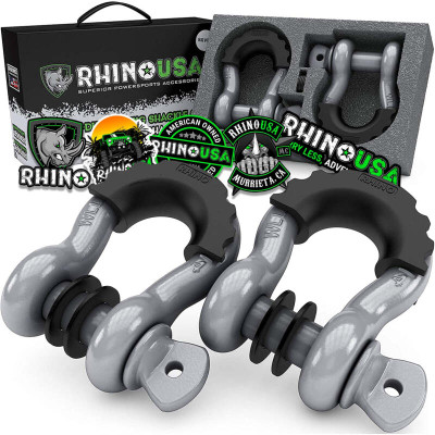 Rhino USA 3/4In D-Ring Shackle Set Gray recovery gear product photo
