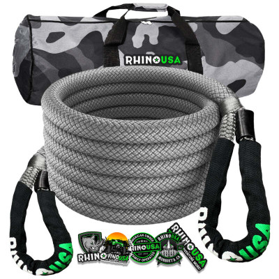 Rhino USA 1In X 30Ft Kinetic Energy Recovery Rope Gray recovery gear product photo