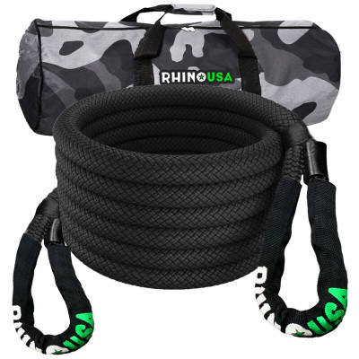 Rhino USA 1.25In X 30Ft Kinetic Energy Recovery Rope Black recovery gear product photo