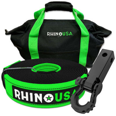 Rhino USA 30Ft Tow Strap and Hitch Combo Kit recovery gear product photo