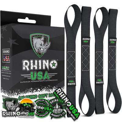 Rhino USA Soft Loops Motorcycle Tie-Down Set 4-Pack Black recovery gear product photo