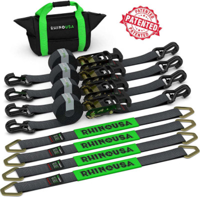 Rhino USA Heavy Duty Vehicle Tie Down Kit - Black