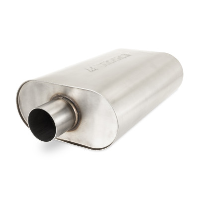 Mishimoto Exhaust Component | Universal Muffler with 2.5in Center Inlet/Outlet - Brushed | MMEXH-MF-25CCBR