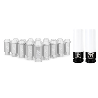 Mishimoto Lug Nuts, Silver | Locking M12x1.25 20pc | MMLG-125-20LSL