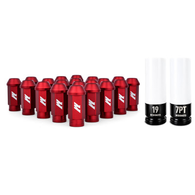 Mishimoto Lug Nuts, Red | Locking M12x1.25 20pc | MMLG-125-20LRD