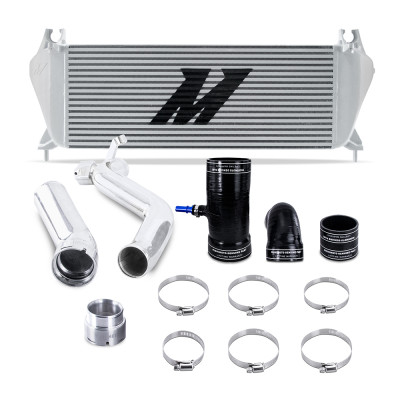 Mishimoto Intercooler, Silver | 2019-2023 Ford Ranger 2.3L EcoBoost - + Polished Pipes | MMINT-RGR-19KSLP