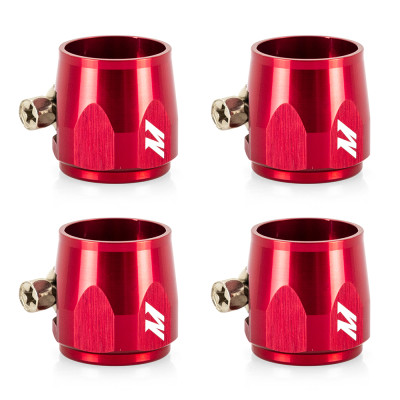 Mishimoto Fitting / Clamp, Red | 8AN Hex Finishers | MMHXF-08-4-RD