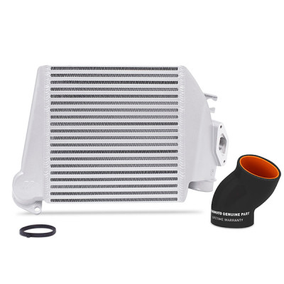 Mishimoto Intercooler, Silver | 2008-2014 Subaru WRX Top-Mount - Powder Coated & Black Hoses | MMTMIC-WRX-08SLBK