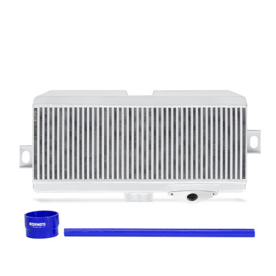 Mishimoto Intercooler, Silver | Subaru 2008-2015 WRX STi Top-Mount - Powder Coated & Blue Hoses | MMTMIC-STI-08SLBL