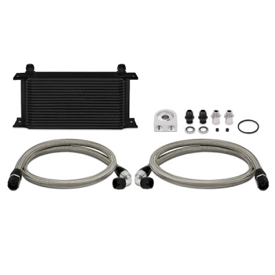 Mishimoto Oil Cooler, Black | Universal 19 Row | MMOC-ULBK