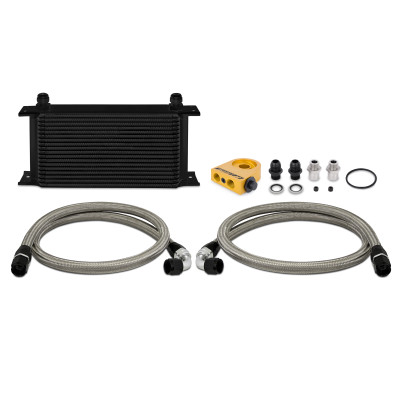 Mishimoto Oil Cooler, Black | Universal 19 RowThermostatic | MMOC-ULTBK