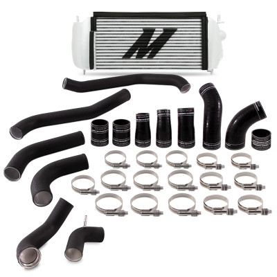 Mishimoto Intercooler, Silver | 2017-2026 Ford F150 3.5L EcoBoost Performance - Cooler Black Pipes | MMINT-F35T-17KBSL