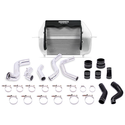 Mishimoto Intercooler, Silver | 2011-2014 Ford F-150 EcoBoost w/ Polished Pipes | MMINT-F150-11KPSL