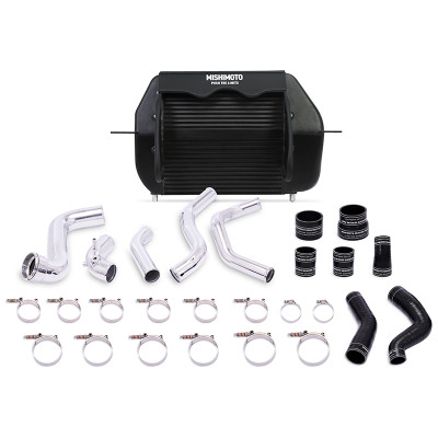 Mishimoto Intercooler, Black | 2011-2014 Ford F-150 EcoBoost w/ Polished Pipes | MMINT-F150-11KPBK