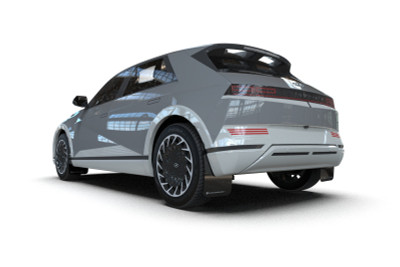Rally Armor 2025 Hyundai Ioniq 5 PE Black UR Mud Flap w/Silver Logo