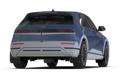 Rally Armor 2025 Hyundai Ioniq 5 PE Blk Mud Flap w/Light Blue Battery Logo